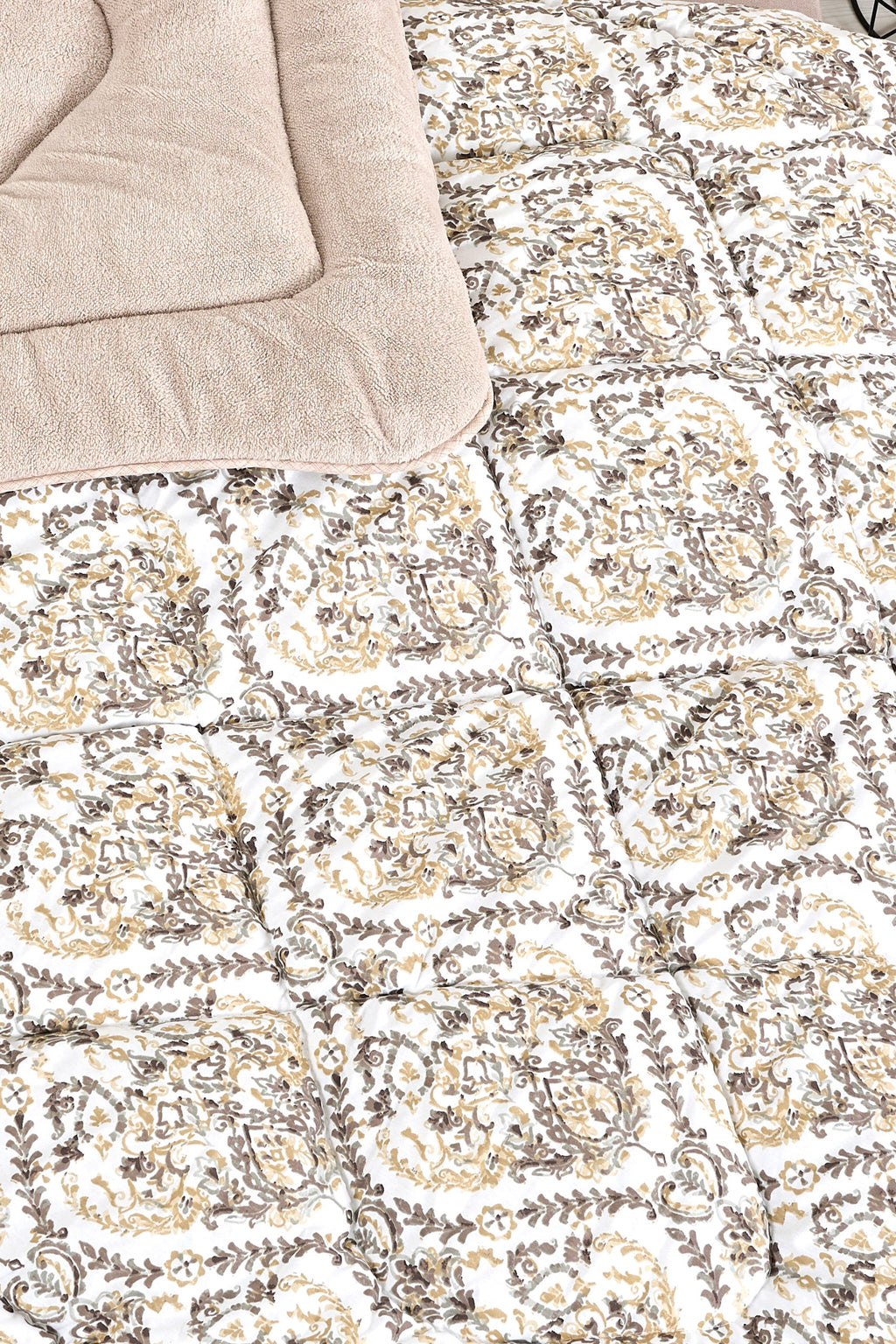 ETE HOMETEX TEK KİŞİLİK LÜX WELSOFT YORGAN SETİ AKSU BEJ 155X215CM 8696474231931