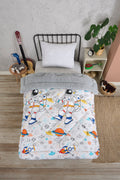 ETE HOMETEX TEK KİŞİLİK LÜX WELSOFT YORGAN SETİ ASTRONOT GRİ 155X215CM 8696474231857