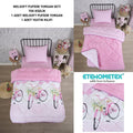 ETE HOMETEX TEK KİŞİLİK LÜX WELSOFT YORGAN SETİ BİSİKLET PEMBE 155X215CM 8696474231865