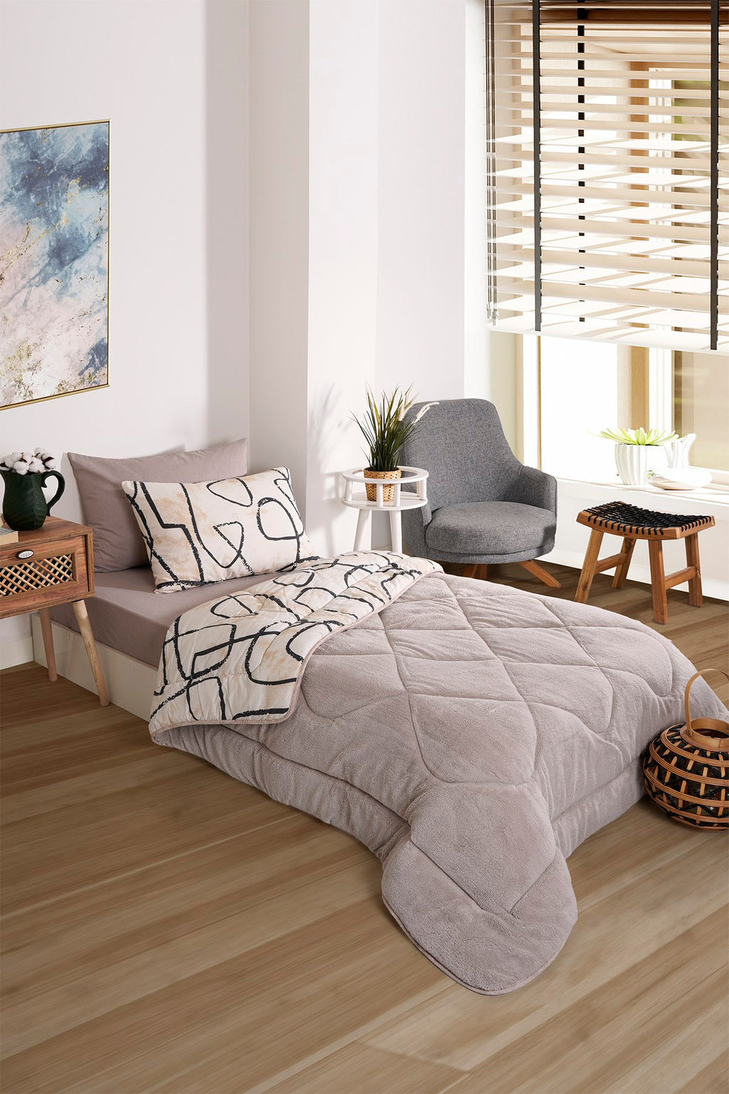 ETE HOMETEX TEK KİŞİLİK WELSOFT UYKU SETİ EFEKT BEJ 8696474232006