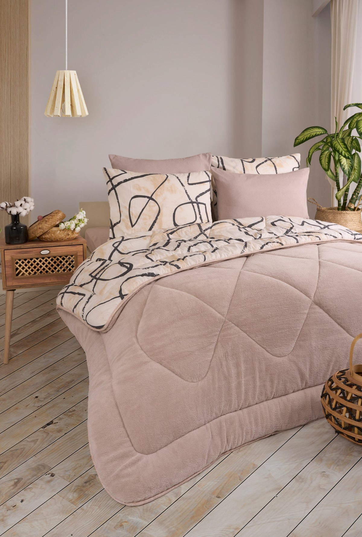 ETE HOMETEX ÇİFT KİŞİLİK WELSOFT UYKU SETİ EFEKT BEJ 8696474231980