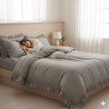 ETEHOMETEX %100 Doğal Pamuk Çift Kişilik Fırfırlı Nevresim Seti 200x220 cm TAŞ 8696474232034