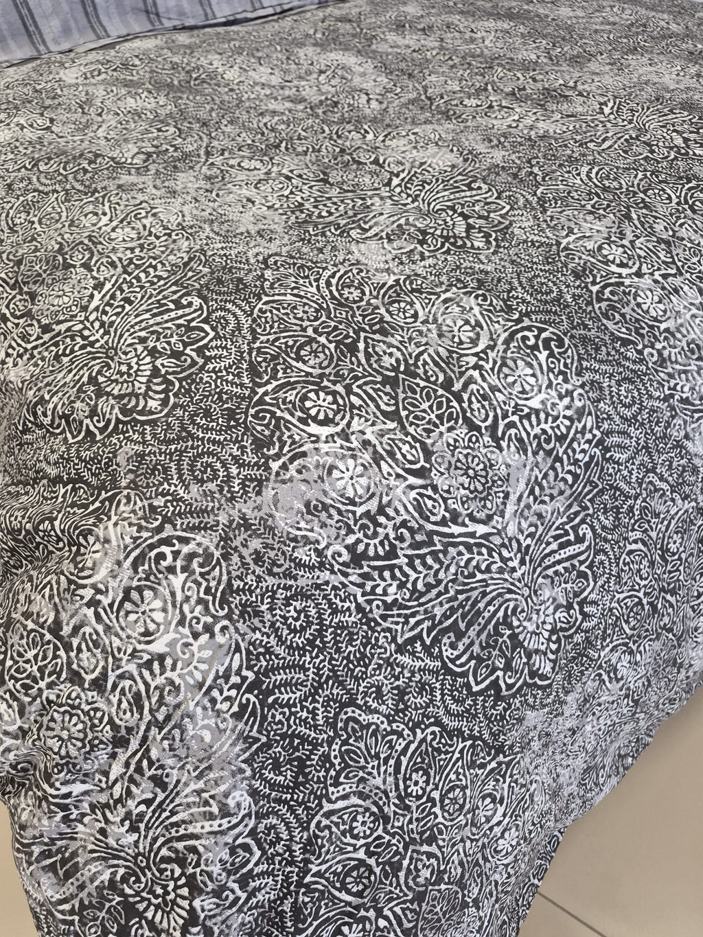 ETEHOMETEX %100 Pamuk Nevresim Takımı ÇİFT KİŞİLİK DAMASK GRİ 8696474232116