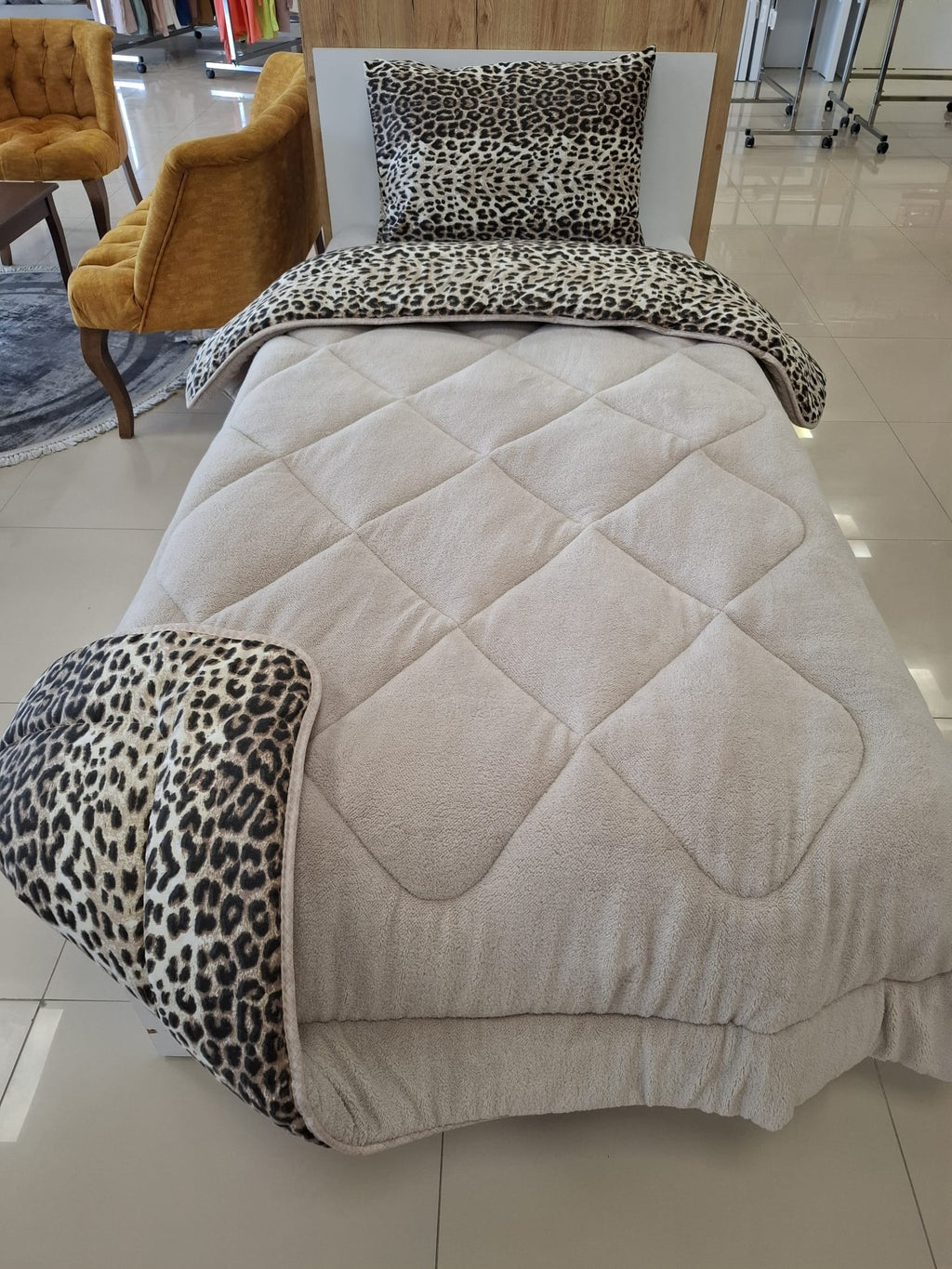 ETE HOMETEX TEK KİŞİLİK WELSOFT UYKU SETİ LEOPAR BEJ 8696474232014