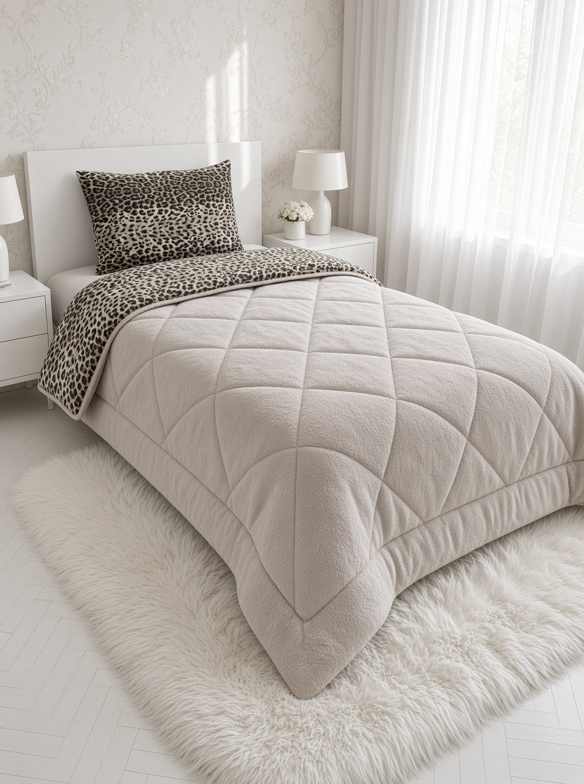 ETE HOMETEX TEK KİŞİLİK WELSOFT UYKU SETİ LEOPAR BEJ 8696474232014