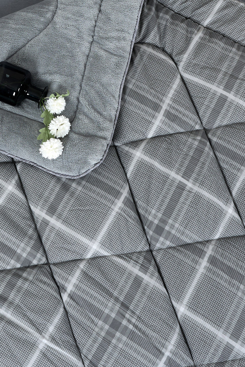 ETE HOMETEX ÇİFT KİŞİLİK LÜX WELSOFT YORGAN SETİ 195X215CM SAFİR GRİ 8696474231948