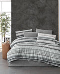 ETEHOMETEX Tek Kişilik Ranforce Pamuklu Lastikli Çarşaflı Nevresim Takımı TASEL GRİ 8696474232049