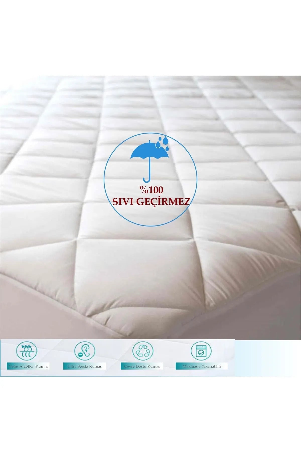 ETEHOMETEX KAPİTONELİ SIVI GEÇİRMEZ YATAK KORUYUCU FİTTED ALEZ 100X200 Tek KİŞİLİK 8696474231449