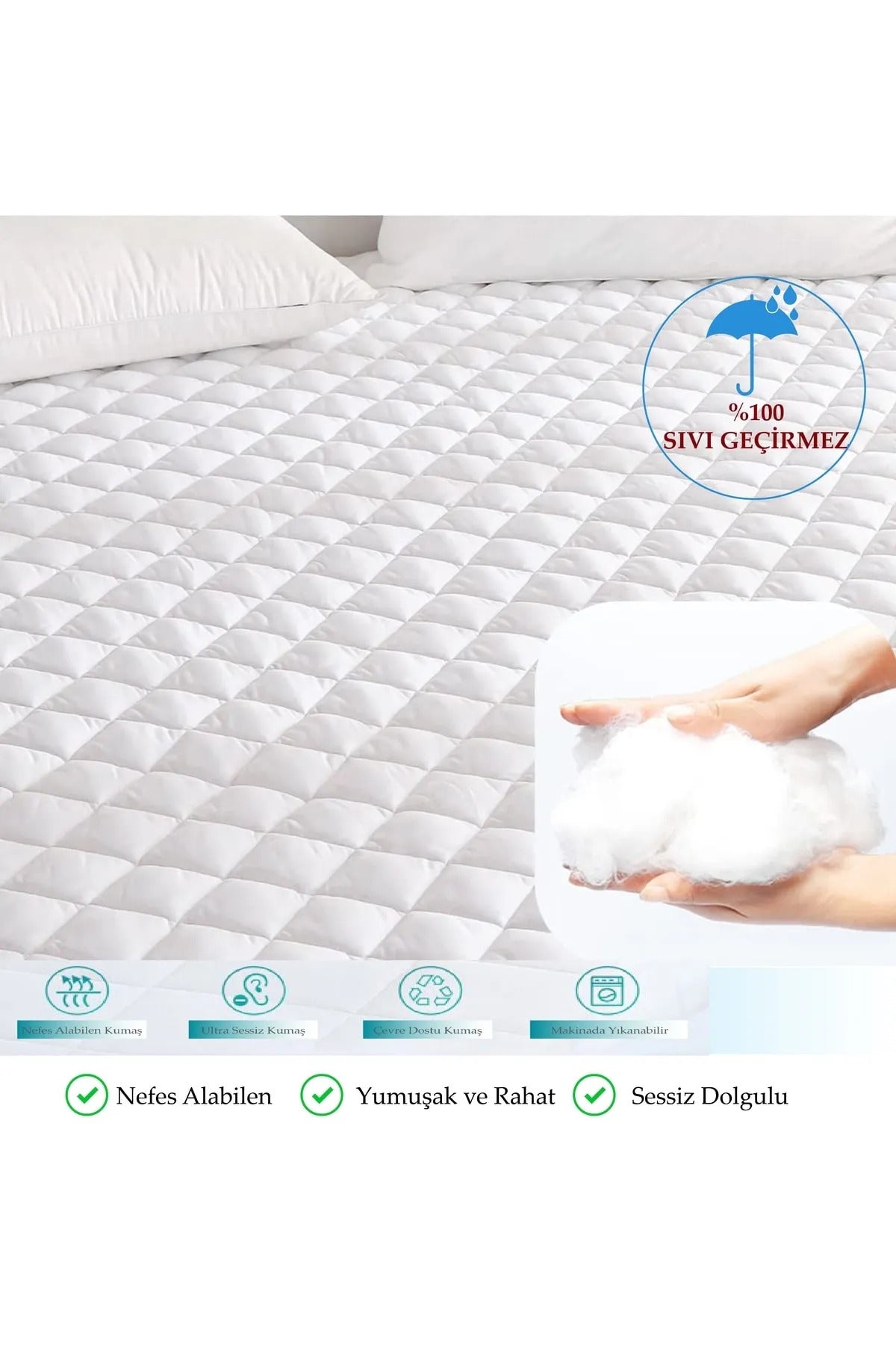 ETEHOMETEX KAPİTONELİ SIVI GEÇİRMEZ YATAK KORUYUCU FİTTED ALEZ 120X200 TEK KİŞİLİK 8696474231545