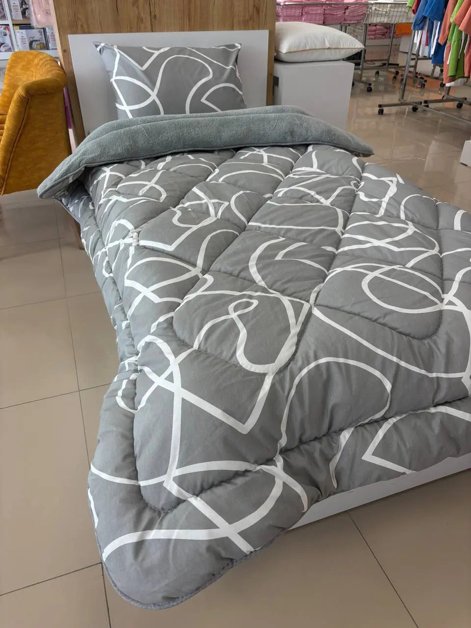 ETE HOMETEX TEK KİŞİLİK LÜX WELSOFT YORGAN SETİ MİX GRİ 8696474232070
