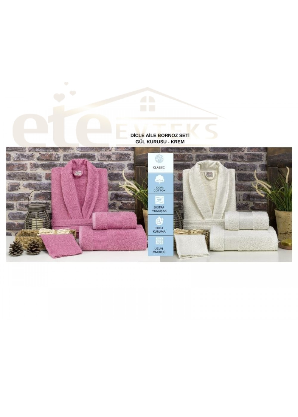 VOLENKA DİCLE SOFT LİNE 8 PARÇA AİLE BORNOZ SETİ GÜL KURUSU KREM 8696474231707 VOLENKA DİCLE SOFT LİNE 8 PARÇA AİLE BORNOZ SETİ GÜL KURUSU KREM 8696474231707