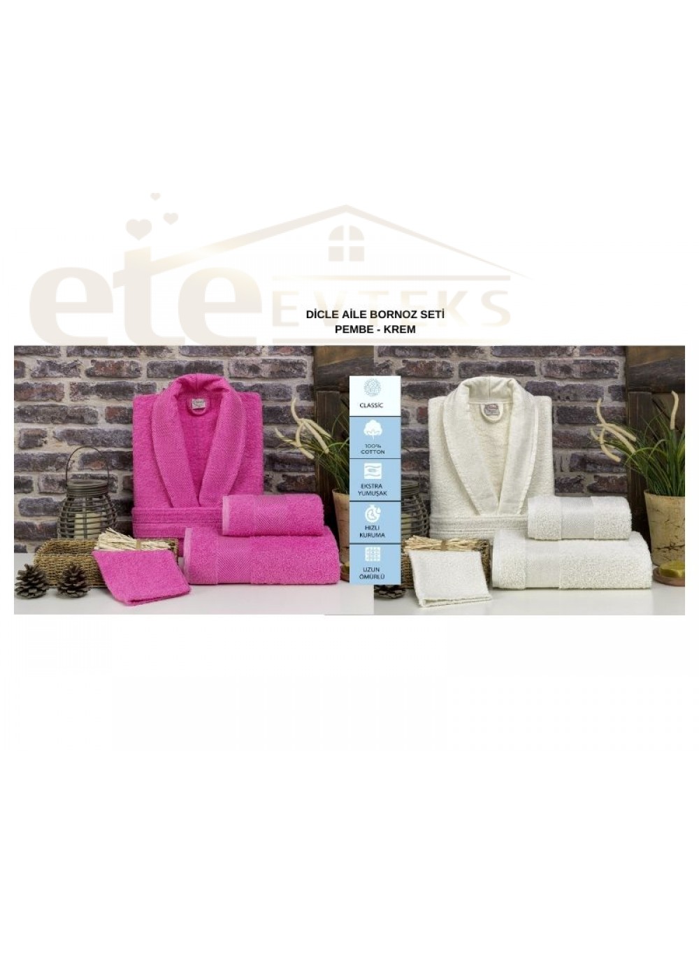 VOLENKA DİCLE SOFT LİNE 8 PARÇA AİLE BORNOZ SETİ N.PEMBE KREM 8696474231705 VOLENKA DİCLE SOFT LİNE 8 PARÇA AİLE BORNOZ SETİ N.PEMBE KREM 8696474231705