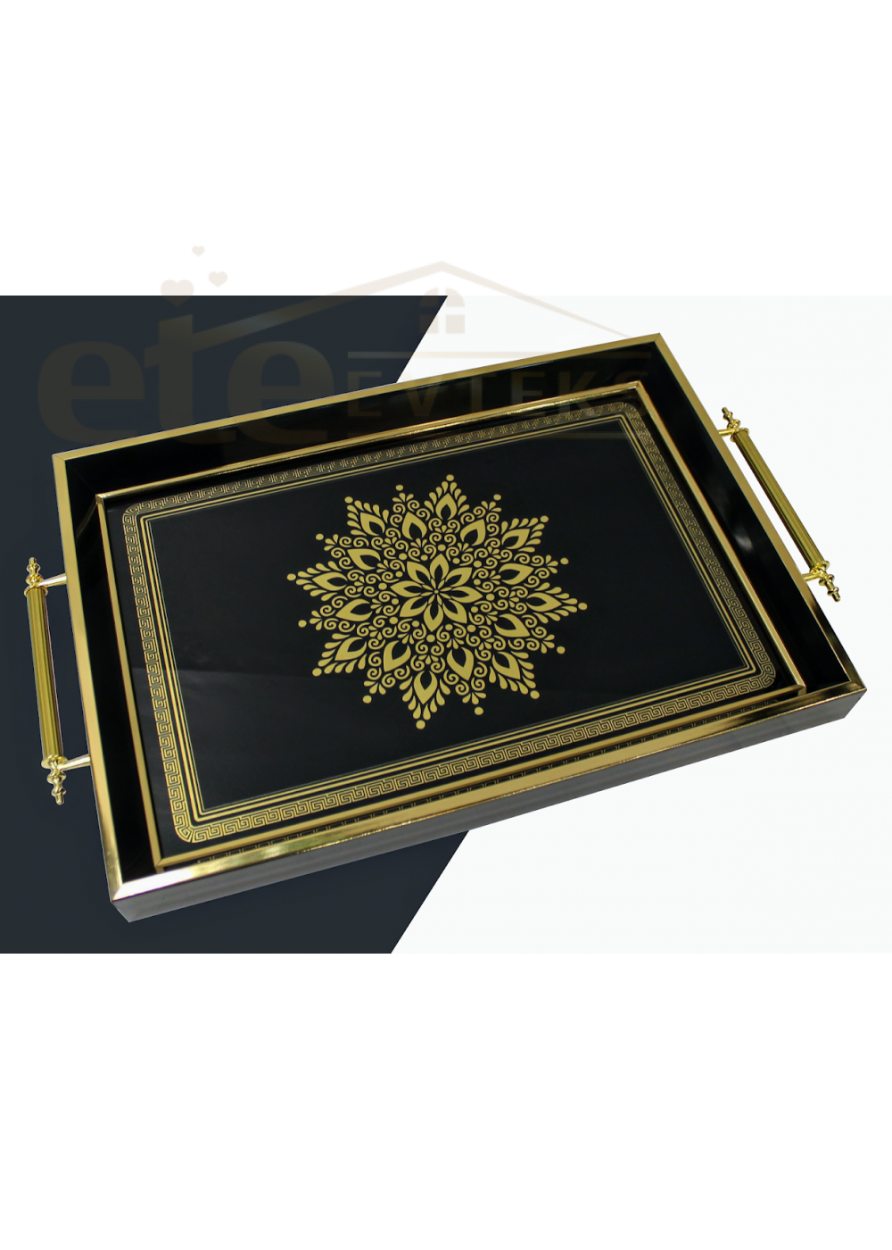 LÜX ÇAY SUNUM TEPSİSİ 705 ÇİÇEK GOLD SİYAH 8696474231682 LÜX ÇAY SUNUM TEPSİSİ 705 ÇİÇEK GOLD SİYAH 8696474231682