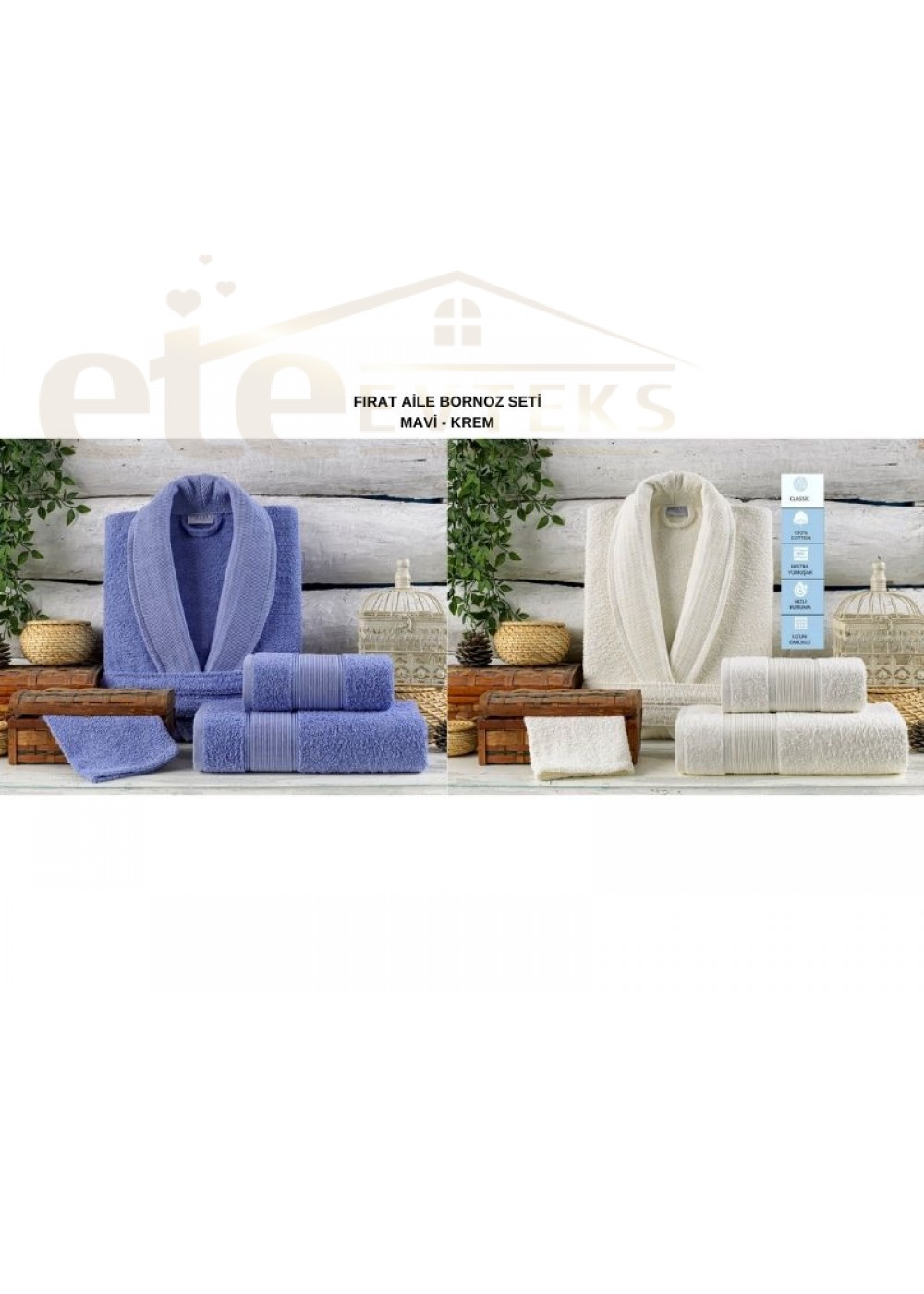 VOLENKA FIRAT SOFT LİNE 8 PARÇA AİLE BORNOZ SETİ MAVİ KREM 8696474231696 VOLENKA FIRAT SOFT LİNE 8 PARÇA AİLE BORNOZ SETİ MAVİ KREM 8696474231696