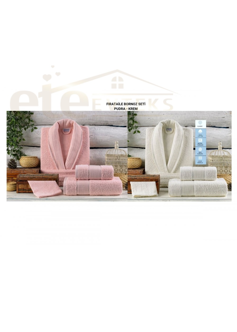 VOLENKA FIRAT SOFT LİNE 8 PARÇA AİLE BORNOZ SETİ PUDRA KREM 8696474231701 VOLENKA FIRAT SOFT LİNE 8 PARÇA AİLE BORNOZ SETİ PUDRA KREM 8696474231701