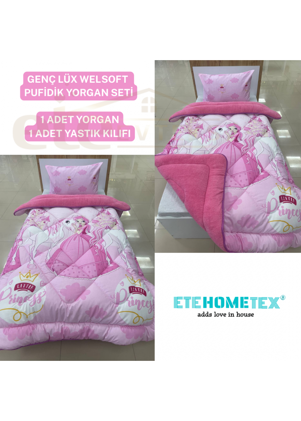 ETE HOMETEX TEK KİŞİLİK LÜX WELSOFT YORGAN PRENSES PEMBE 155X215CM 8696474231856 ETE HOMETEX TEK KİŞİLİK LÜX WELSOFT YORGAN PRENSES PEMBE 155X215CM 8696474231856