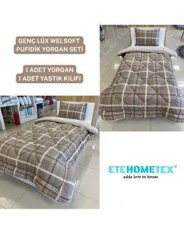 ETE HOMETEX TEK KİŞİLİK LÜX WELSOFT YORGAN SAFİR BEJ 155X215CM 8696474231849