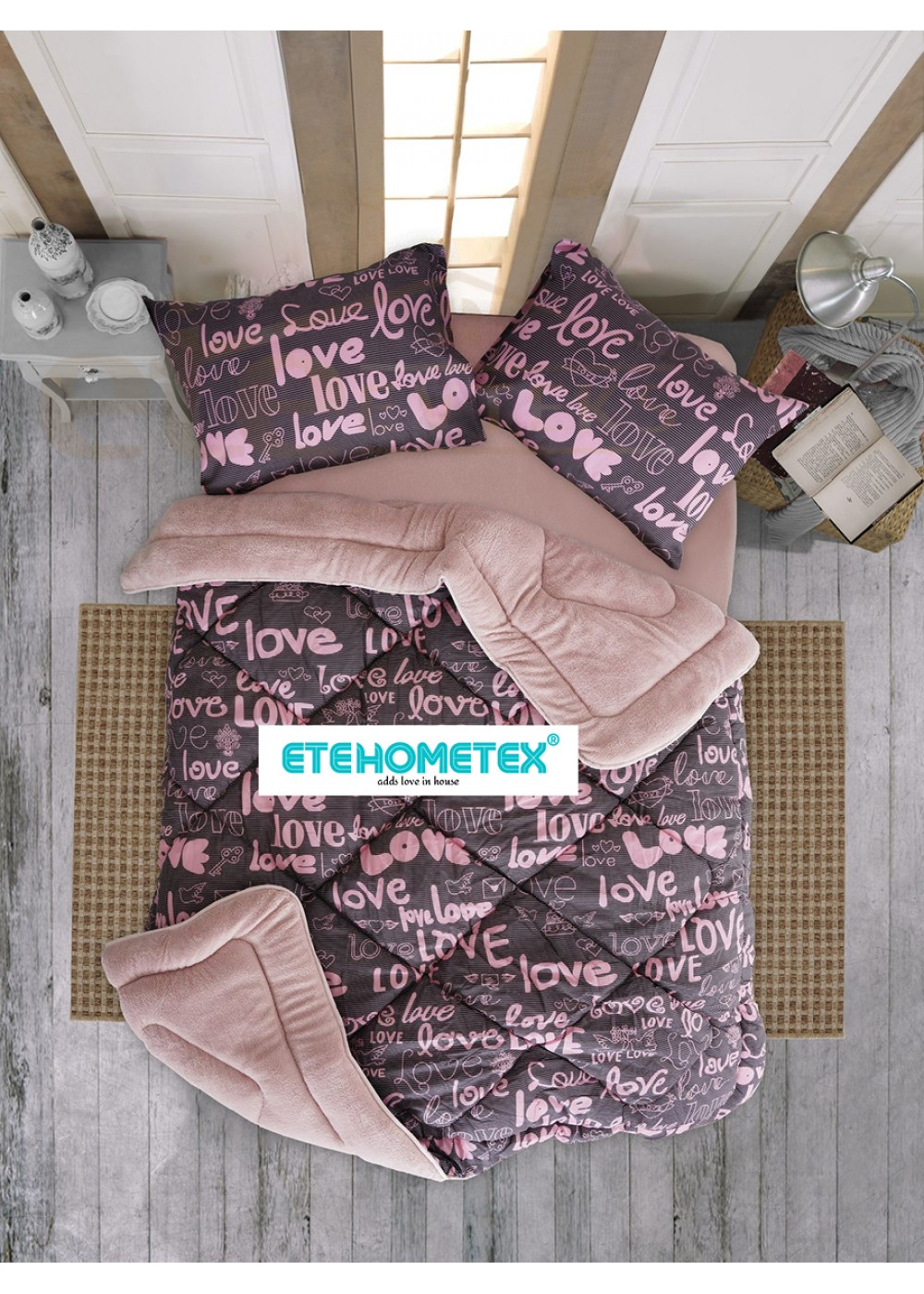 ETE HOMETEX ÇİFT KİŞİLİK WELSOFT YORGAN 195X215CM LOVE PUDRA 8696474231735 ETE HOMETEX ÇİFT KİŞİLİK WELSOFT YORGAN 195X215CM LOVE PUDRA 8696474231735
