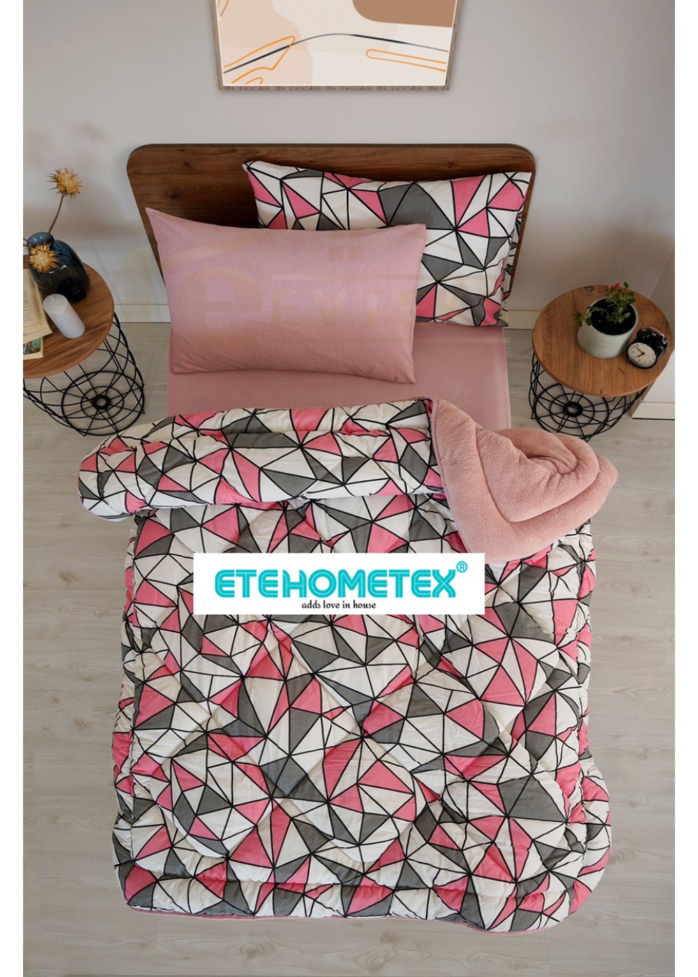 ETE HOMETEX TEK KİŞİLİK WELSOFT YORGAN 155X215CM GEOMETRİK DESEN PUDRA 8696474231755 ETE HOMETEX TEK KİŞİLİK WELSOFT YORGAN 155X215CM GEOMETRİK DESEN PUDRA 8696474231755